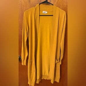Cielo Mustard Open-Front Cardigan
